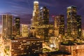 Downtown Los Angeles skyline at night Royalty Free Stock Photo