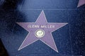 Los Angeles, USA, 2016:02:24 Stars on Hollywood Boulevard.Glen Miller. Royalty Free Stock Photo