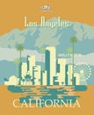 Los Angeles vector city template. California poster in colorful flat style.