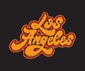 Los Angeles. Vector handwritten lettering.