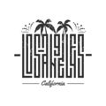 Los Angeles vector lettering for card, tee print design. Typography quote for t-shirts