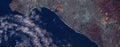 Los Angeles West coast of America, satellite image of the metropolis