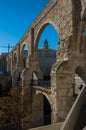 Los Arcos aqueduct in old town. Teruel, Aragon Royalty Free Stock Photo