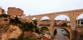Los Arcos aqueduct in summer. Teruel Royalty Free Stock Photo