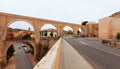 Los Arcos aqueduct. Teruel, Aragon Royalty Free Stock Photo