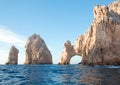 Los Arcos / The Arch at Lands End as seen from the Sea of Cortes at Cabo San Lucas in Baja California Mexico Royalty Free Stock Photo