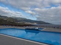 Los Cancajos, La Palma, Canary Islands, Spain, December 22, 2019: Swimming pool at the roof terrace at apartments