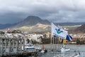 LOS CHRISTIANOS, TENERIFE/SPAIN - JANUARY 19, 2015 : Boats moore