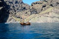 Los Gigantes cliffs view from atlantic ocean at Playa de masca