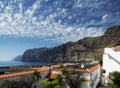 Los gigantes cliffs and village in south tenerife island spain