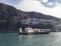 Los Gigantes, Tenerife, Canary islands, Spain, december 18, 2021: View of Los Gigantes resort from harbor pier with Los