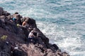 LOS GIGANTES, TENERIFE/SPAIN - FEBRUARY 21 : Men fishing in Los