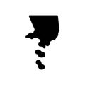 Black solid icon for Los, california and contour