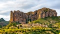 Los Mallos de Aguero, rock formations in Huesca, Spain Royalty Free Stock Photo