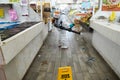 LOS MOCHIS, MEXICO - Apr 29, 2020: health team sanitizing public spaces against the covid-19 coronavirus