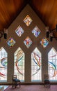 Stained glass window at St. Marks in the Valley Church, Los Olivos, California, USA Royalty Free Stock Photo