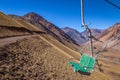 Los Penitentes Ski Resort Chairlift in the Summer at Cordillera de Los Andes - Mendoza Province, Argentina Royalty Free Stock Photo