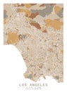 LosAngeles,California USA Creative Color Block Map Decor Serie