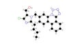 losartan molecule, structural chemical formula, ball-and-stick model, isolated image cozaar Royalty Free Stock Photo