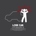 Lose Car Concept Graphic Symbol