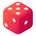 Lose dice icon, isometric style