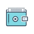 Color illustration icon for Lose, mislay and wallet Royalty Free Stock Photo