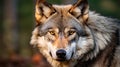 ÃÂ¡lose-up portrait of a wolf. Generative Ai