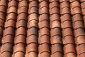 Close-up of a roof in Roman tiles Royalty Free Stock Photo