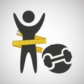 Lose weight concept dummbell icon Royalty Free Stock Photo