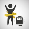 Lose weight concept weight scale icon Royalty Free Stock Photo