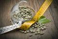 Lose weight by green coffee Royalty Free Stock Photo