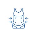 Lose weight line icon concept. Lose weight flat vector symbol, sign, outline illustration.