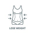 Lose weight vector line icon, linear concept, outline sign, symbol Royalty Free Stock Photo