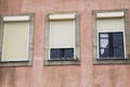 ÃÂ¡losed and open windows on the facade of the building Royalty Free Stock Photo