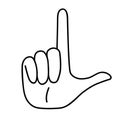 Loser hand sign vector illustration by crafteroks Royalty Free Stock Photo