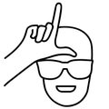 Loser hand sign vector illustration by crafteroks