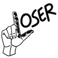 Loser hand sign vector illustration by crafteroks Royalty Free Stock Photo