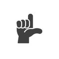 Loser hand sign vector icon