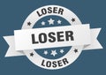 loser round ribbon isolated label. loser sign.