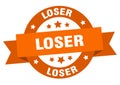 loser round ribbon isolated label. loser sign.