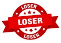 loser round ribbon isolated label. loser sign.