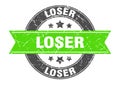 loser round stamp with ribbon. label sign