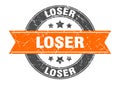 loser round stamp with ribbon. label sign