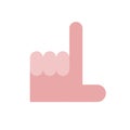 Loser sign from fingers. Symbol man who is unlucky.