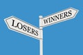 Losers versus Winners messages, direction conceptual image decision change