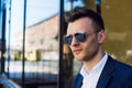 ÃÂ¡loseup portrait of a young casual man looking away Royalty Free Stock Photo