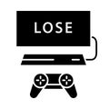 Losing game glyph icon