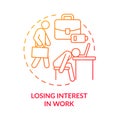 Losing interest in work red gradient concept icon Royalty Free Stock Photo