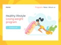 Losing weight concept landing page.