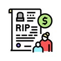 loss of breadwinner allowance color icon vector illustration